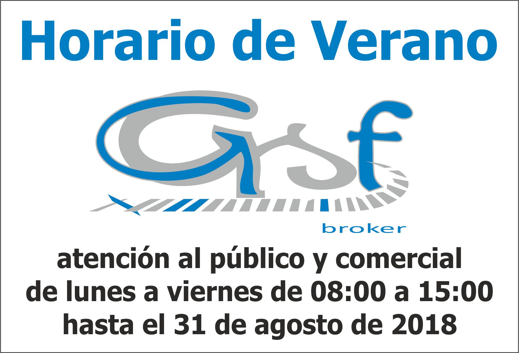 Horario Verano GSF 2018